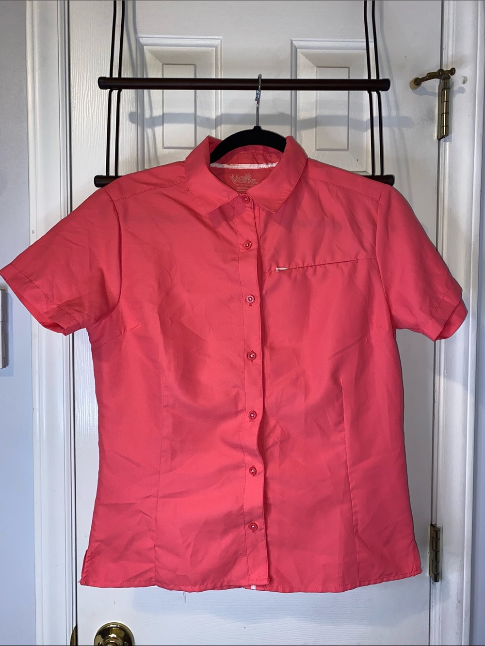 Preowned UV Skinz top, sz. M, coral/oink/salmon